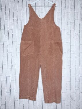 🤎 Hem & Thread Rust Corduroy Overalls  NWT Boho MEDIUM
